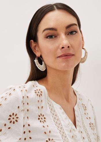 Phase Eight Woven Hoop Jewellery White Australia | FO7514903